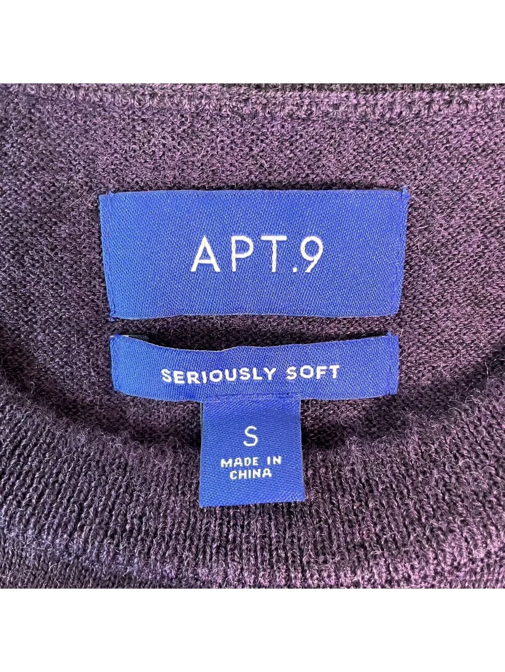 APT. 9 Merino Wool Crewneck Sweater Mens S Purple Soft Knit Preppy Classic Cozy